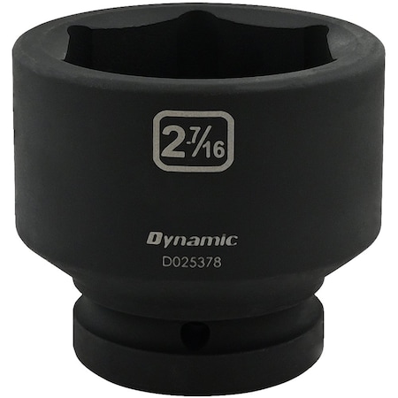 Dynamic 1" Drive Standard Socket, Black Phosphate, Tools 2-7/16" X 1" Drive, 6 Point Standard Length D025378